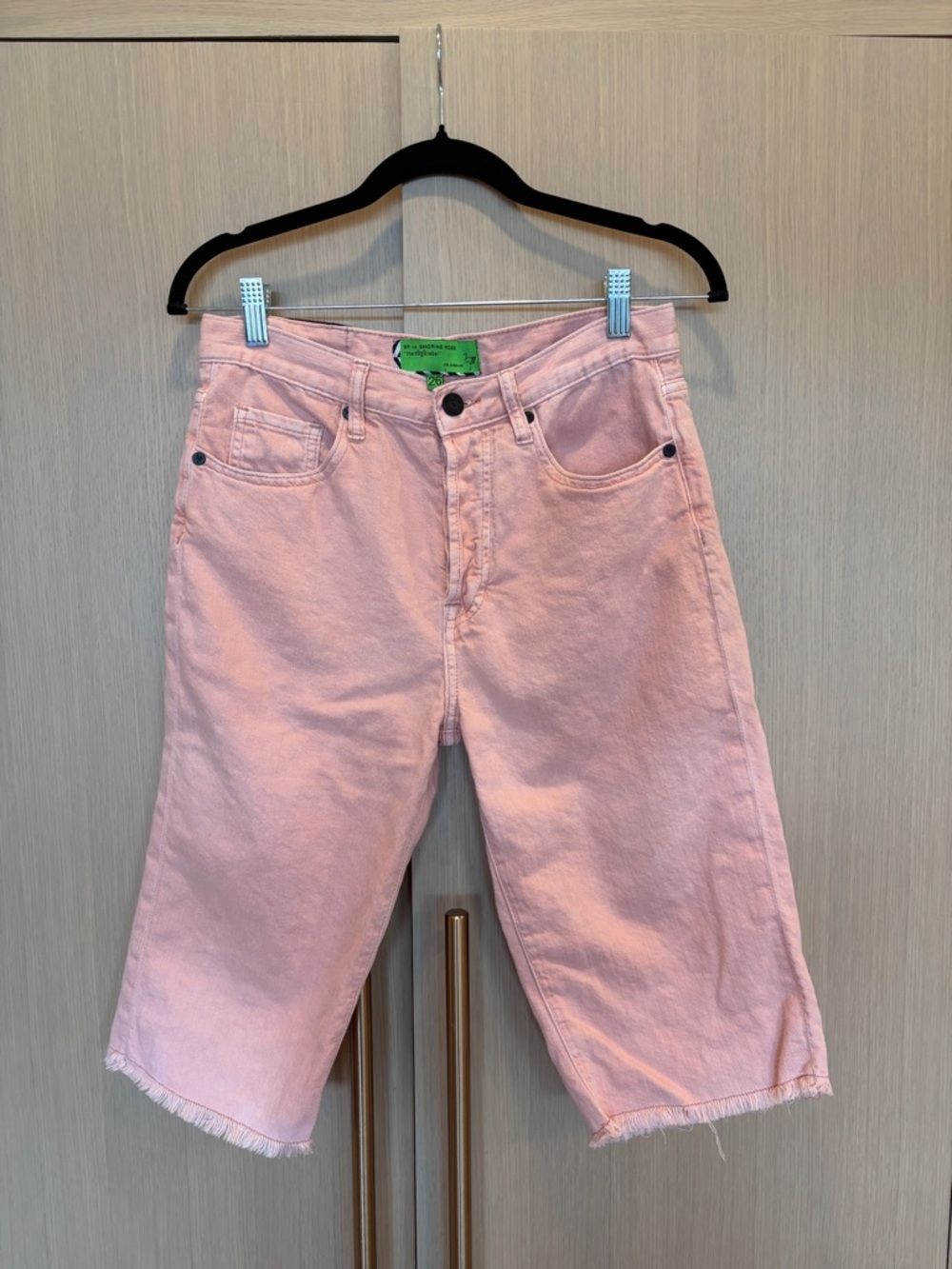 Casual Women's Pink Denim Bermuda Shorts